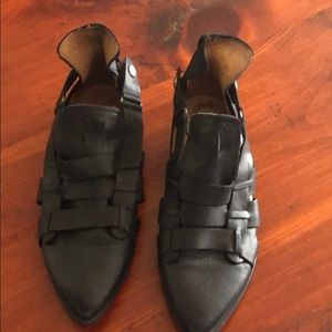 Free People Brand Made In Spain BLack Leather Flat